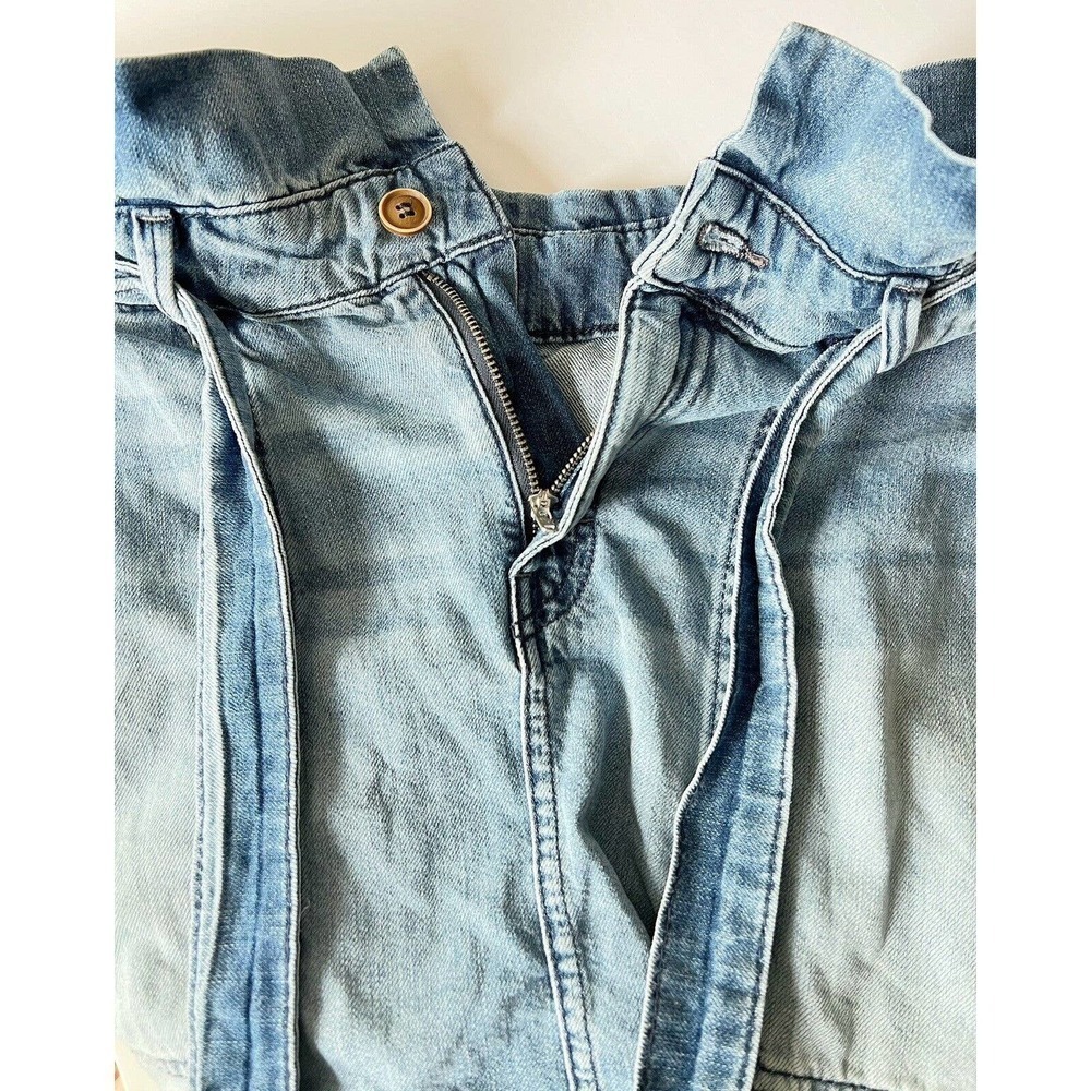 Free People Size 8 Splendor in the Grass Paperbag High Waist Denim Skirt Indigo - Picture 6 of 8